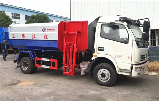 東風(fēng)多利卡掛桶式垃圾車(chē)︱8噸掛桶式垃圾車(chē)圖片